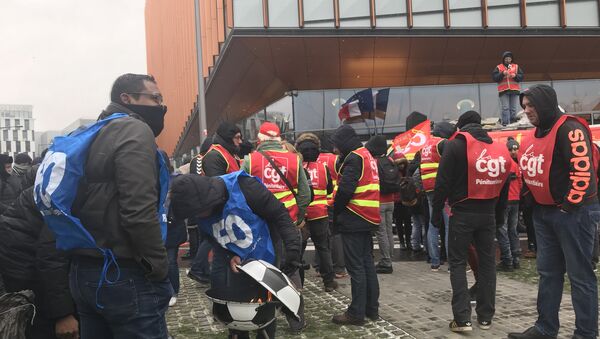 French prison guard union SNP-FO protests in Paris, February 5, 2018 - Sputnik International