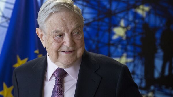 George Soros, founder and chairman of the Open Society Foundation, waits for the start of a meeting at EU headquarters in Brussels on April 27, 2017 - Sputnik International