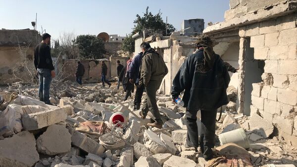 Jenderes village in Afrin Canton in the north of Syria after aircraft and artillery shelling by the Turkish Armed Forces - Sputnik International