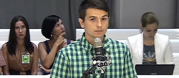 In this screen grab taken from video on Thursday, July 20, 2017, Russian computer programmer Stanislav Lisov attends a court hearing at the Spanish National Court in Madrid, on extradition request to the U.S. for alleged crimes related to the 'NeverQuest' malicious software, which syphoned 855,000 U.S. dollars (743,000 euros) from bank clients in the country - Sputnik International