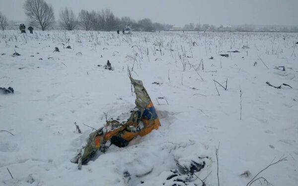 A view shows a scene where a short-haul regional Antonov AN-148 crashed after taking off from Moscow's Domodedovo airport, outside Moscow, Russia February 11, 2018 - Sputnik International