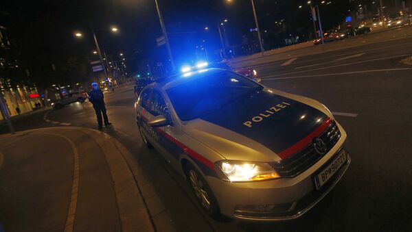 A Police officer from the Austrian Police stands next to a police car, in the streets of Vienna, Austria on November 16, 2012 - Sputnik International