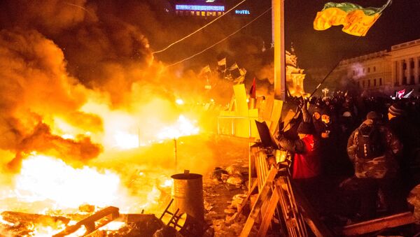 Opposition supporters on Maidan Square in Kiev where clashes between protesters and police began. (File) - Sputnik International