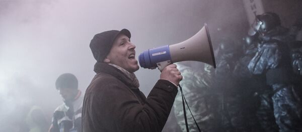 Andriy Parubiy, member of the Yulia Tymoshenko Bloc, on Maidan Square in Kiev. (File) Andriy Parubiy, member of the Yulia Tymoshenko Bloc, on Maidan Square in Kiev. (File) - Sputnik International