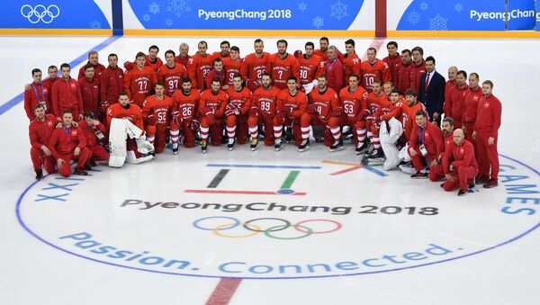 2018 Winter Olympics. Russia's hockey team's group photo session - Sputnik International