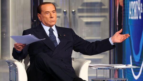Italy's former Prime Minister Silvio Berlusconi gestures during the taping of the television talk show Porta a Porta (Door to Door) in Rome, Italy, February 14, 2018 - Sputnik International