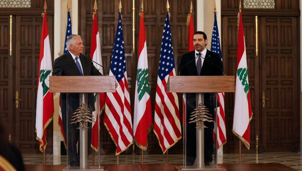Lebanon's Prime Minister Saad al-Hariri talks during a joint news conference with U.S. Secretary of State Rex Tillerson at the governmental palace in Beirut, Lebanon - Sputnik International