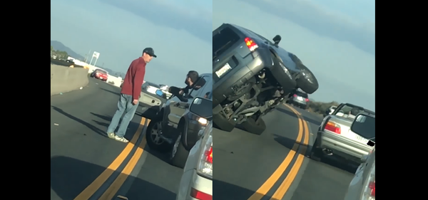 Instant Karma: Driver ‘Flips’ Out Over California Road Rage Incident Instant Karma: Driver ‘Flips’ Out Over California Road Rage Incident - Sputnik International
