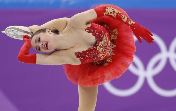 Figure Skating – Pyeongchang 2018 Winter Olympics – Team Event Women's Single Skating Free Skating competition final – Gangneung Ice Arena - Gangneung, South Korea – February 12, 2018 - Alina Zagitova, an Olympic athlete from Russia, competes - Sputnik International