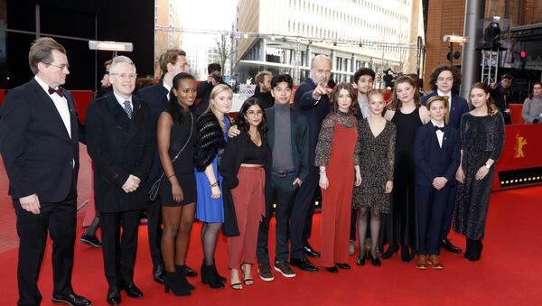Director and executive producer Erik Poppe and cast members arrive for the screening of the movie Utoya 22.juli (U - Jully 22) at the 68th Berlin International Film Festival Berlinale in Berlin,Germany - Sputnik International