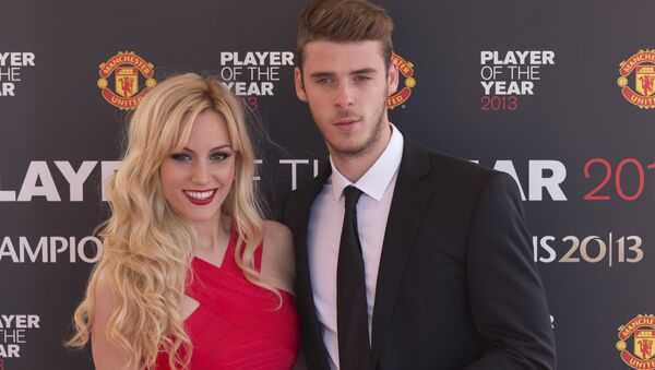 Manchester United's goalkeeper David De Gea arrives with his girlfriend Edurne Garcia Almagro for the team's Player of the Year Awards dinner at Old Trafford Stadium, Manchester, England, Wednesday May 15, 2013. - Sputnik International