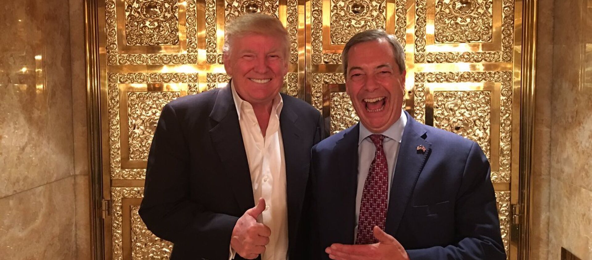 Nigel Farage (R) and Donald Trump - Sputnik International, 1920, 27.04.2021