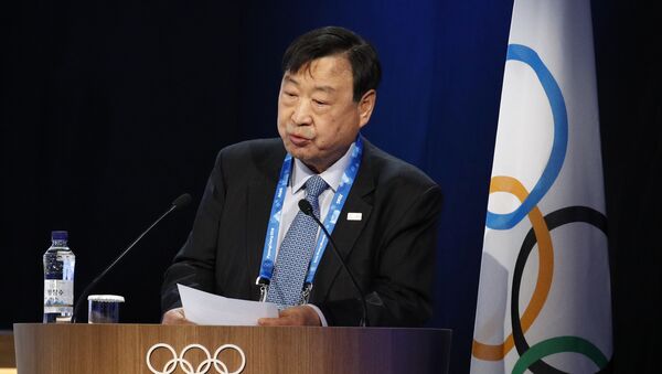 Lee Hee-beom, president of the Pyeongchang Organizing Committee for the 2018 Olympic and Paralympic Winter Games, delivers a report during the 132nd IOC Session prior to the 2018 Winter Olympics in Pyeongchang, South Korea, Wednesday, Feb. 7, 2018 - Sputnik International