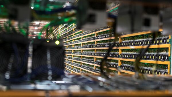 A wall of miners, is seen through a new installation, at the cryptocurrency farming operation (File) - Sputnik International