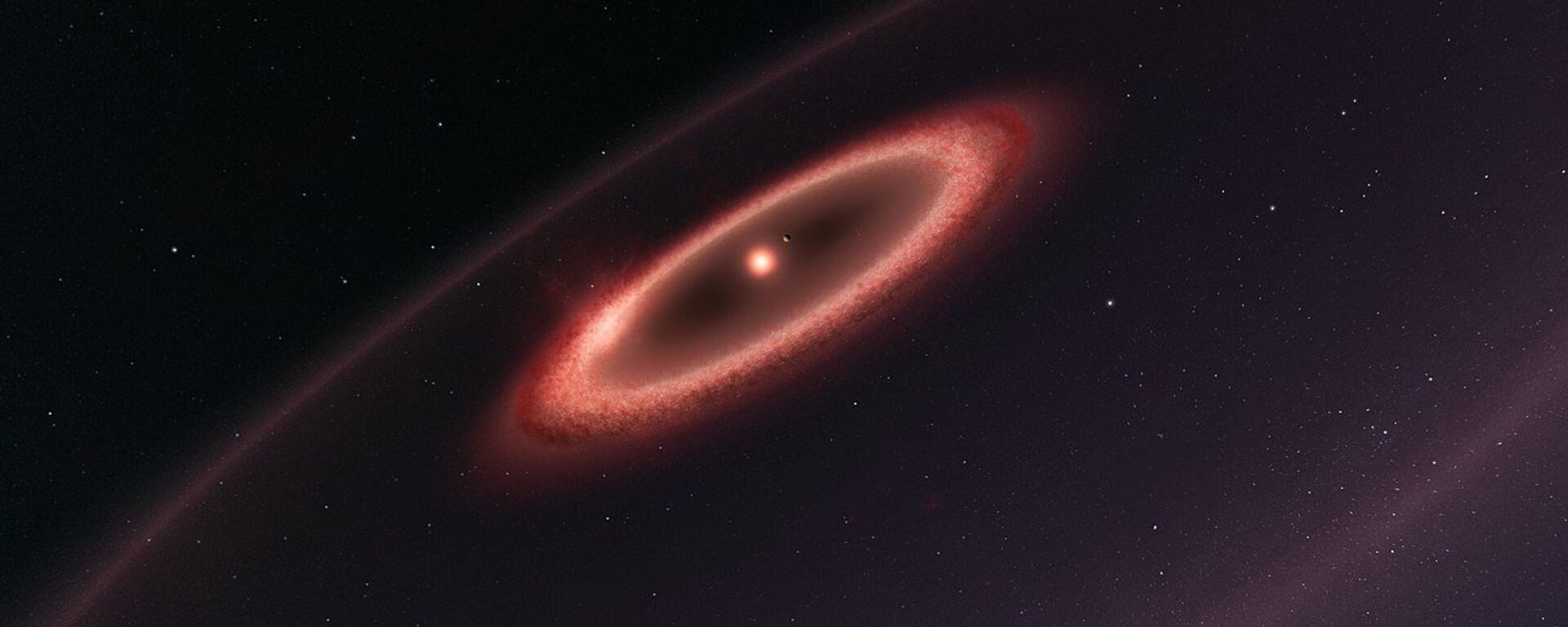 This artist’s impression shows how the newly discovered belts of dust around the closest star to the Solar System, Proxima Centauri, may look - Sputnik International, 1920, 27.02.2018