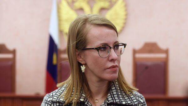 Kseniya Sobchak, TV host and Russian presidential candidate from the Civil Initiative political party, talks with the press after the Supreme Court considered her appeal against the rejection of a lawsuit to cancel Vladimir Putin’s registration as a Russian presidential candidate - Sputnik International