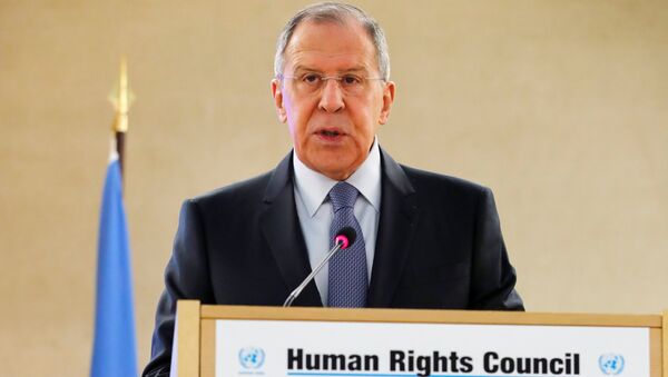 Sergey Lavrov, Minister for Foreign Affairs of Russia, attends the Human Rights Council at the United Nations in Geneva, Switzerland, February 28, 2018 - Sputnik International