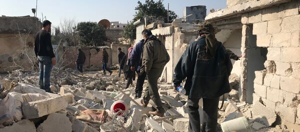 Jenderes village in Afrin Canton in the north of Syria after aircraft and artillery shelling by the Turkish Armed Forces Jenderes village in Afrin Canton in the north of Syria after aircraft and artillery shelling by the Turkish Armed Forces - Sputnik International