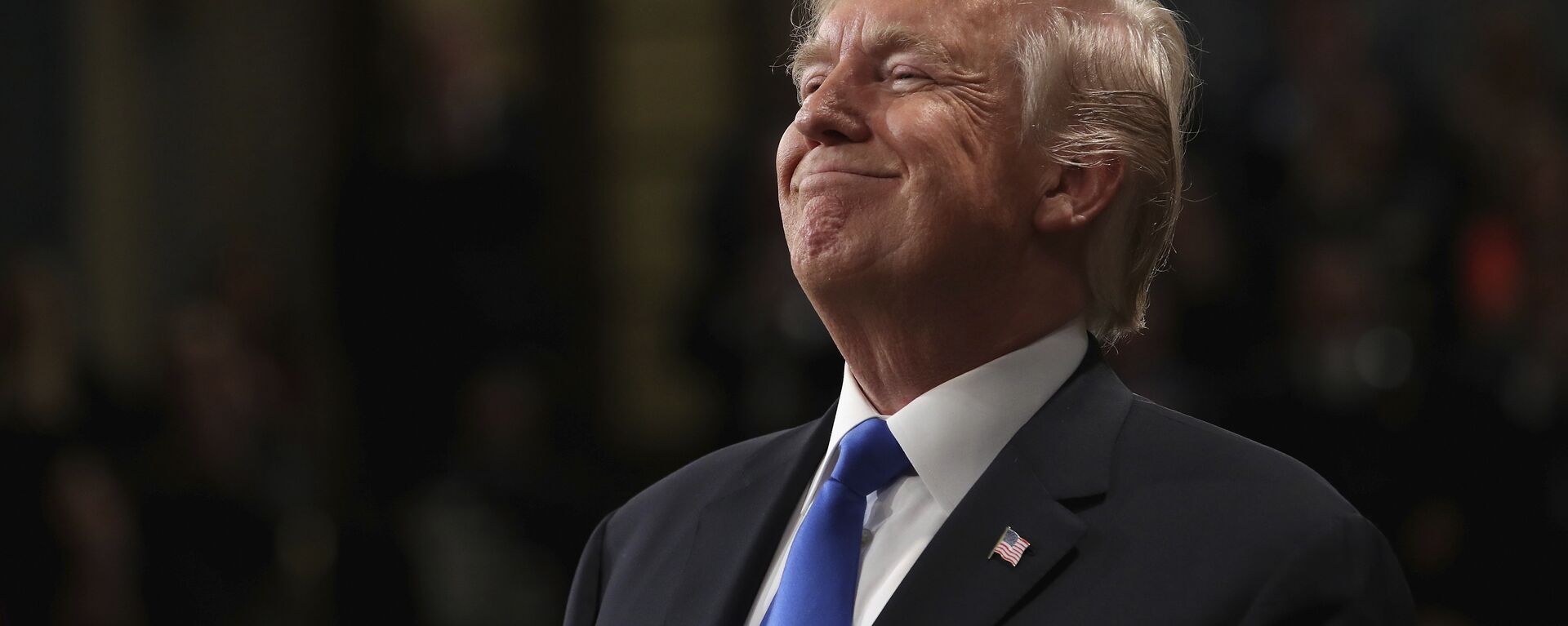 President Donald Trump smiles during State of the Union address in the House chamber of the U.S. Capitol to a joint session of Congress Tuesday, Jan. 30, 2018 in Washington - Sputnik International, 1920, 09.05.2021