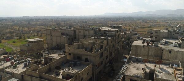 A humanitarian corridor between Damascus and East Ghouta near the Al Wafidin refugee camp in Syria A humanitarian corridor between Damascus and East Ghouta near the Al Wafidin refugee camp in Syria - Sputnik International