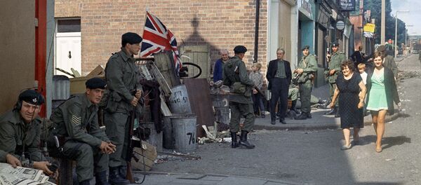British troops in Belfast, Northern Ireland around 1969. British troops in Belfast, Northern Ireland around 1969. - Sputnik International