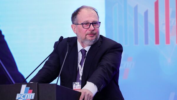 Vladimir Lisin, Chairman of the Board of directors, Novolipetsk Steel, speaks at the report and election convention of the Russian Union of Industrialists and Entrepreneurs (RSPP) - Sputnik International