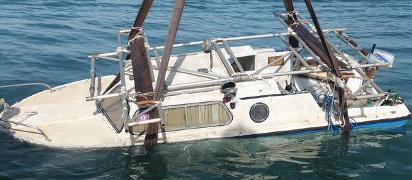 The James 2 - which was later salvaged - sank after four Romanian anglers went on a night fishing trip The James 2 - which was later salvaged - sank after four Romanian anglers went on a night fishing trip - Sputnik International