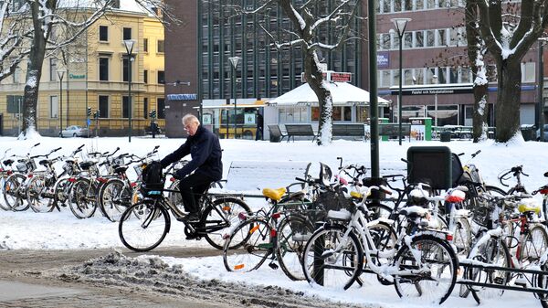 A bicycle parking near the Central Railway Station in the city of Malmö, Sweden, where the Eurovision 2013 final will be held. - Sputnik International