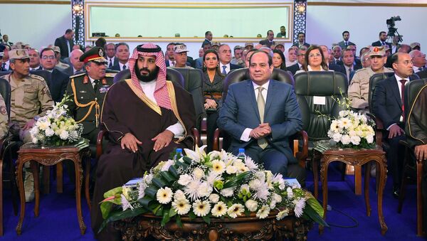 Egyptian President Abdel Fattah al-Sisi (R) and Saudi Crown Prince Mohammad Bin Salman (L) visit the city of Ismailia, Egypt March 5, 2018, in this handout picture courtesy of the Egyptian Presidency - Sputnik International