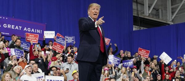 U.S. President Donald Trump points at supporters after speaking in support of Republican congressional candidate Rick Sacconne during a Make America Great Again rally in Moon Township, Pennsylvania, U.S., March 10, 2018 U.S. President Donald Trump points at supporters after speaking in support of Republican congressional candidate Rick Sacconne during a Make America Great Again rally in Moon Township, Pennsylvania, U.S., March 10, 2018 - Sputnik International
