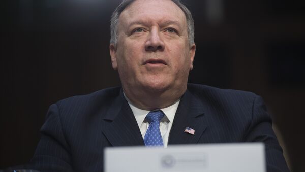 CIA Director Mike Pompeo testifies on worldwide threats during a Senate Intelligence Committee hearing on Capitol Hill in Washington, DC, February 13, 2018. - Sputnik International