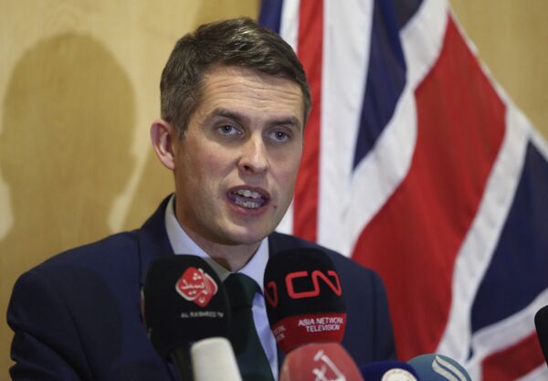 In this Thursday, Jan. 4, 2018 Picture Britain's Defense Secretary Gavin Williamson holds a news conference in British embassy in Baghdad, Iraq. In this Thursday, Jan. 4, 2018 Picture Britain's Defense Secretary Gavin Williamson holds a news conference in British embassy in Baghdad, Iraq. - Sputnik International
