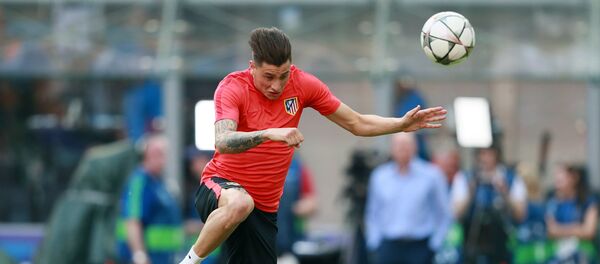 Atletico's Jose Gimenez during an open training session before the Champions League final match against Real Madrid (File) Atletico's Jose Gimenez during an open training session before the Champions League final match against Real Madrid (File) - Sputnik International