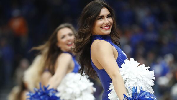 Kentucky cheerleaders perform during the first half of an NCAA college basketball championship game between Kentucky and Tennessee at the Southeastern Conference tournament Sunday, March 11, 2018, in St. Louis. - Sputnik International