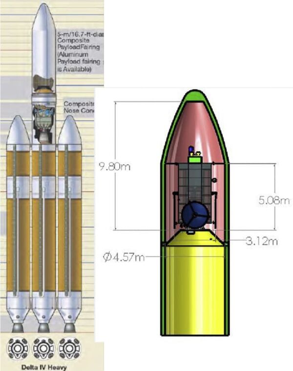 The HAMMER spacecraft (left) and a Delta-IV rocket (right) The HAMMER spacecraft (left) and a Delta-IV rocket (right) - Sputnik International