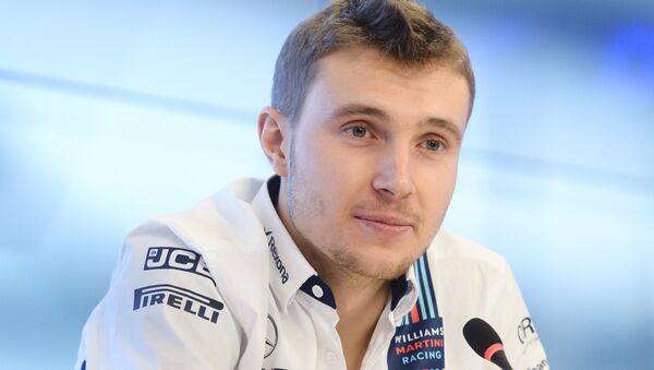 Pilot of the program for the development of Russian motorsport SMP Racing Sergei Sirotkin at a news conference on the signing of an agreement between SMP Racing and Williams Martini Racing on Sirotkin's participation in Formula 1 - Sputnik International