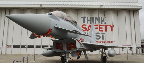 This is a Sept. 7, 2012 file photo of a Eurofighter Typhoon at BAE Systems, Warton Aerodrome, near Warton northwest England This is a Sept. 7, 2012 file photo of a Eurofighter Typhoon at BAE Systems, Warton Aerodrome, near Warton northwest England - Sputnik International