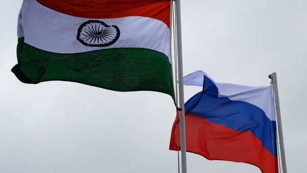 Russian and Indian national flags - Sputnik International