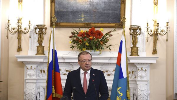 Russian ambassador Alexander Vladimirovich Yakovenko speaking at a news conference Thursday March 22, 2018, at his country's embassy in London in the aftermath of the Salisbury nerve agent attack on Russian double agent Sergei Skripal and his daughter Yulia. - Sputnik International