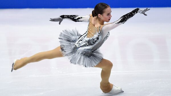 Alina Zagitova (Russia) performs her short program during the women’s figure skating competition at the 2018 World Figure Skating Championships in Milan, Italy. - Sputnik International