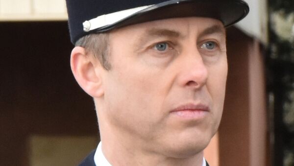 A photo released by the French Gendarmerie shows Lieutenant-Colonel Arnaud Beltrame, the gendarme who voluntarily took the place of a hostage during a deadly supermarket siege in southwestern France on Friday, March 23, 2018. - Sputnik International
