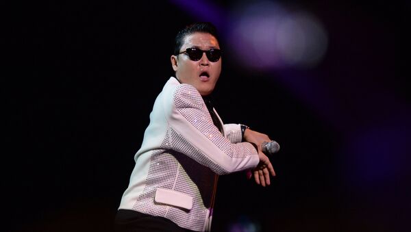 South Korean singer PSY performs at the 2013 Muz-TV Music Awards held at Moscow's Olimpiisky Sports Complex. File photo - Sputnik International