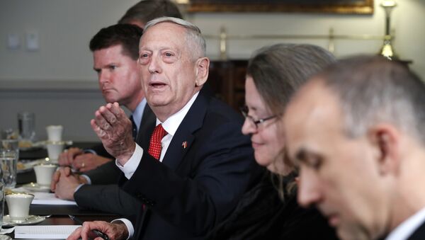 Secretary of Defense Jim Mattis answers a question from a reporter during his meeting with Indonesia's Minister of Foreign Affairs Retno Marsudi, Monday, March 26, 2018, at the Pentagon - Sputnik International