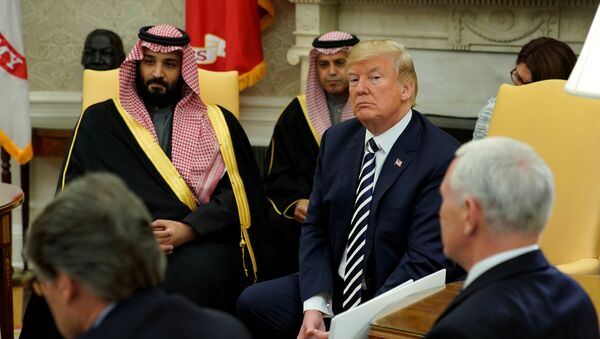 U.S. President Donald Trump welcomes Saudi Arabia's Crown Prince Mohammed bin Salman in the Oval Office at the White House in Washington, U.S. March 20, 2018 - Sputnik International