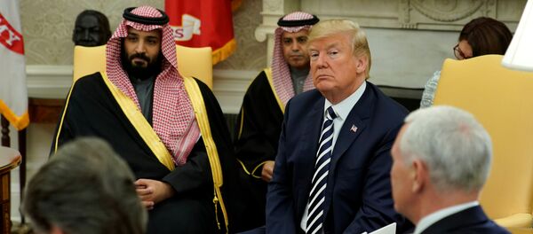 U.S. President Donald Trump welcomes Saudi Arabia's Crown Prince Mohammed bin Salman in the Oval Office at the White House in Washington, U.S. March 20, 2018 - Sputnik International