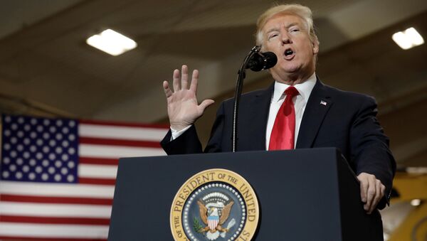 U.S. President Donald Trump delivers remarks on the Infrastructure Initiative at the Local 18 Richfield Training Site in Richfield, Ohio, U.S., March 29, 2018 - Sputnik International