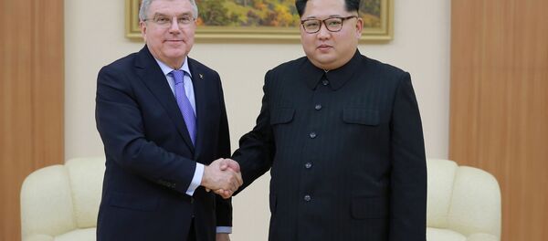 International Olympic Committee (IOC) President Thomas Bach meets with North Korean leader Kim Jong Un in Pyongyang International Olympic Committee (IOC) President Thomas Bach meets with North Korean leader Kim Jong Un in Pyongyang - Sputnik International