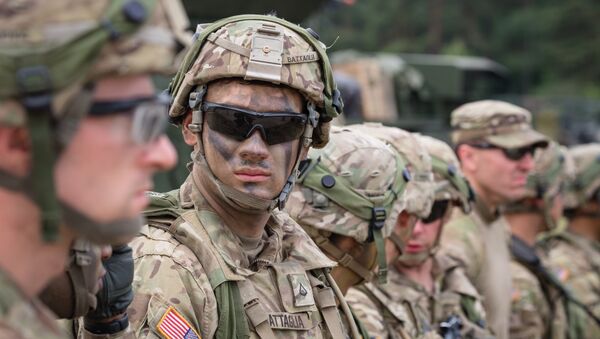 American Soldiers are seen during NATO Saber Strike military exercises on June 16, 2017 in Orzysz, Poland. (File) - Sputnik International