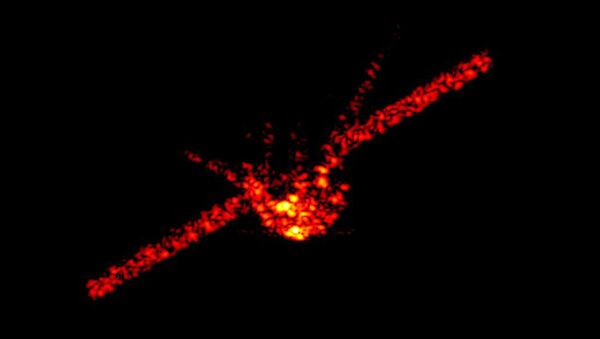 China's falling space station Tiangong-1 can be seen in this radar image from the Fraunhofer Institute for High Frequency Physics and Radar Techniques near Bonn, Germany - Sputnik International