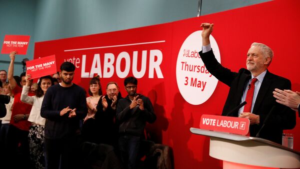 The leader of Britain's opposition Labour Party, Jeremy Corbyn, delivers a speech at the official launch of Labour's local election campaign in Manchester, Britain, March 22, 2018 - Sputnik International
